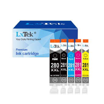 Compatible Ink Cartridge Replacement for Canon PGI-280XXL CLI-281XXL PGI 280 XXL CLI 281 XXL to use with PIXMA TR8520 TS9120 TS6220 TS9520 TS8220 TS9521C TS6120 TS8120 TR7520 TS702 (5-Pack)