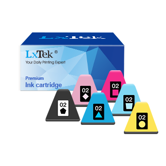 Compatible Ink Cartridges Replacement for HP 02 Ink Cartridge, Work with Photosmart C6280 D7155 D7160 C7280 C7250 Printers (Black, Cyan, Magenta, Yellow, Light Cyan, Light Magenta, 6-Pack)