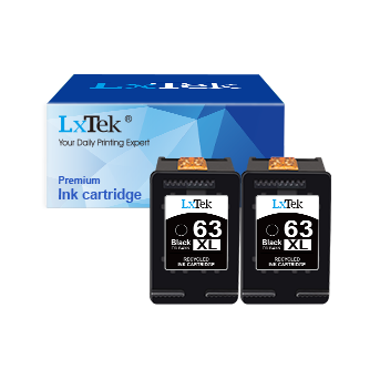 Remanufactured Ink Cartridge Replacement for HP 63XL 63 XL to use with Officejet 5255 5258 3830 3833 4650 Envy 4520 4516, DeskJet 1112 2132 3632 Printer, (2 Black) High Yield, New Updated Chip