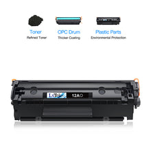 Compatible Toner Cartridge Replacement for HP 12A Q2612A to use with Laserjet 1012 1022 1020 1018 1022N 1010 3015 3050 3030 3052 3055 M1319F Printers (2 Black, High Yield)