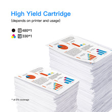 Remanufactured Ink Cartridge Replacement for HP 63XL 63 XL to use with Envy 4520 4516 Officejet 4650 3830 3833 3831 4655 DeskJet 1112 3632 2130 2132, Shows Accurate Ink Level, 2 Pack