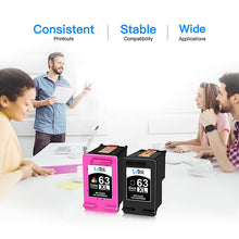 Remanufactured Ink Cartridge Replacement for HP 63XL 63 XL to use with Envy 4520 4516 Officejet 4650 3830 3833 3831 4655 DeskJet 1112 3632 2130 2132, Shows Accurate Ink Level, 2 Pack