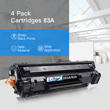 Compatible Toner Cartridge Replacement for HP 83A CF283A to use with Laserjet Pro MFP M125nw M201dw M225dw M201n M125a M127fn M127fw, 4 Black