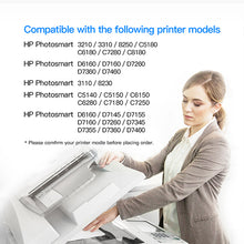 Compatible Ink Cartridges Replacement for HP 02 Ink Cartridge, Work with Photosmart C6280 D7155 D7160 C7280 C7250 Printers (Black, Cyan, Magenta, Yellow, Light Cyan, Light Magenta, 6-Pack)