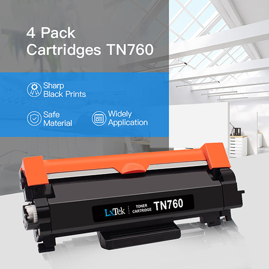 4 PK TN-760 Toner for Brother MFC-L2710DW 