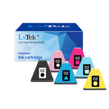 Compatible Ink Cartridges Replacement for HP 02 Ink Cartridge, Work with Photosmart C6280 D7155 D7160 C7280 C7250 Printers (Black, Cyan, Magenta, Yellow, Light Cyan, Light Magenta, 6-Pack)