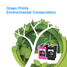 Remanufactured Ink Cartridge Replacement for HP 61XL 61 XL to use with Envy 4500 5530 5535 Deskjet 2540 1010 Officejet 4632 4634, High Yield(1 Black,1 Tri-Color, 2 Pack)