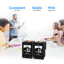 Remanufactured Ink Cartridge Replacement for HP 61XL 61 XL to use with Envy 4500 5530 5535, DeskJet 2540 1010, OfficeJet 4632 4634, Shows Accurate Ink Level (High Yield, 2 Black)