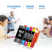 Compatible Ink Cartridge Replacement for HP 902 XL 902XL Ink Cartridge to use with Officejet Pro 6978 6968 6954 6962 Printer (4 Pack)