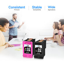 Remanufactured Ink Cartridge Replacement for HP 60XL 60 XL CC641WN CC644WN High Yield for HP Photosmart C4680 D110, Deskjet D2680 F2430 F4210, Shows Accurate Ink Level (1 Black | 1 Tri-Color